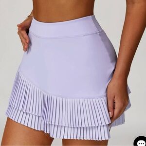 Elegant Lilac Pleated Mini Skirt